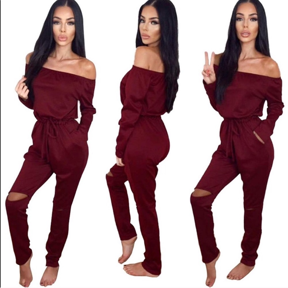 CUTE BURGUNDY JUMPSUIT
